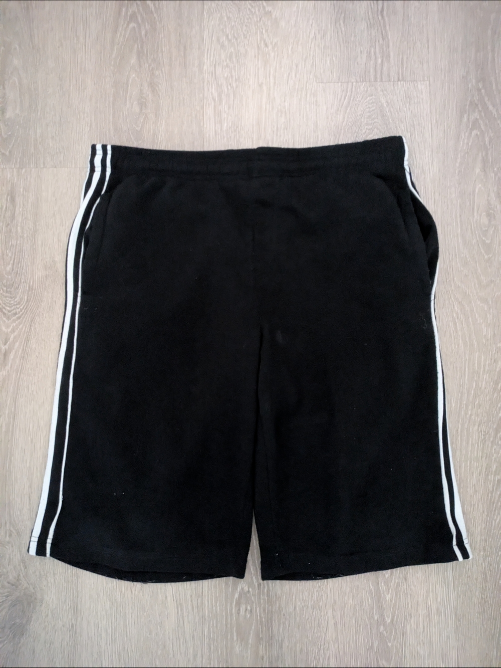 Men's Black Athletic Shorts with White Side Stripes
